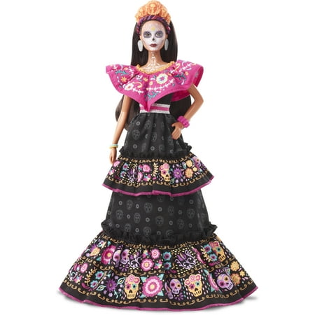 Barbie 2021 Dia De Muertos Doll (11.5-in) Wearing Embroidered Dress & Calavera Face Paint