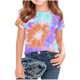 thumbnail image 2 of Blusas y camisas de manga corta con cuello redondo Camiseta estampada de manga corta para niños Cuello redondo Media manga Casual Versátil Top de poliéster para niñas, 2 of 5