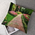 thumbnail image 7 of nygtbtfer Pink Path Flower Walkway Landscape Home Decor Pillowcase for Sofa Couch Bed and Car White, 7 of 7
