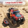 thumbnail image 6 of HNH 1:10 Big Remote Control Car for Kids, 4WD Off Road Rc Car Monster Truck with LED Light, Music, 25KM/H, 2 Batteries, 6 of 11
