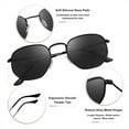 thumbnail image 6 of KANASTAL Polarized Hexagon Sunglasses for Women Men Polygon Square Sun Glasses UV400 Protection Metal Frame(Black Grey), 6 of 8