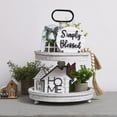 thumbnail image 2 of Farmhouse Tiered Tray Decor Set Sweet Home Tiered Tray Decorations Home Rustic Wooden Signs Decorative Farmhouse Kitchen Table Decor for Dining Room Country Summer Shelf Centerpiece Gift, 2 of 9