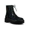 thumbnail image 1 of Unique Bargains Bottines de Combat à Lacets à Plateforme à Bout Rond pour Femmes, 1 of 8