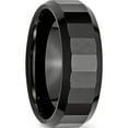 thumbnail image 4 of Ceramic Black Faceted Beveled Edge 8mm Polished Band (Size 10) Made In China cer15-10, 4 of 5