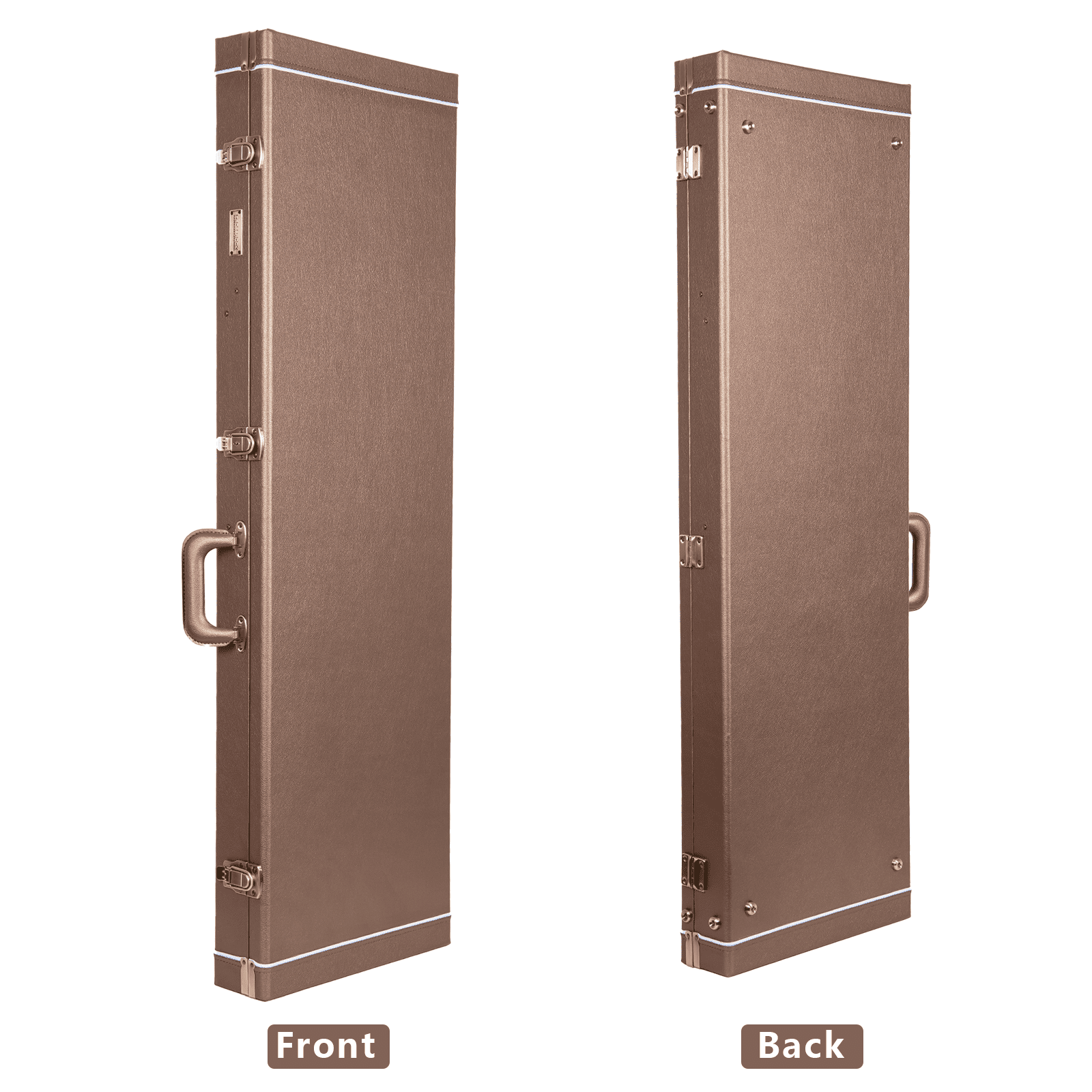 Crossrock Designer Series- Wooden Case for Fender Stratocaster and Telecaster Guitars- Security Lock, Metal Feet, Storage Space- Chocolate Brown