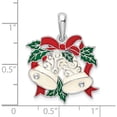 thumbnail image 3 of Sterling Silver Polished Enameled Bells And Holly Pendant - Jbsp, 3 of 5