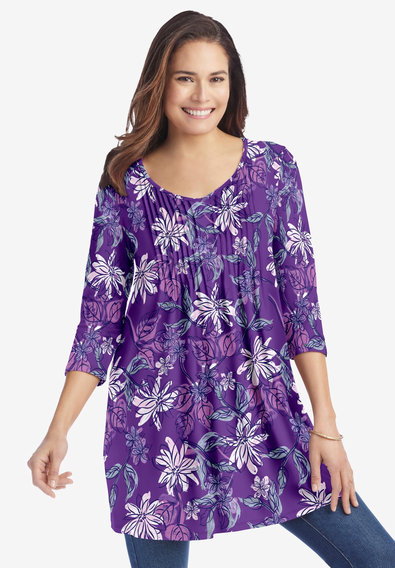 Plus Size V-Neck Pintucked Tunic - image 5