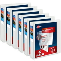 Avery Heavy-Duty View Binders, 1.5" Slant Rings, White (6-Pack of 79795)