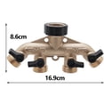 thumbnail image 2 of Divisor de manguera de jardín de latón resistente de 4 vías, accesorios para mangueras, adaptador de grifo para manguera,, 2 of 5