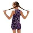 thumbnail image 2 of COEQINE Girls Tankini Swimsuit Two Piece for Big Kid Tween 12-13 Years, Tank Neck Top with Boyshort Swimwear, Modest Bathing Suit with Removable Chest Pads, Purple Leopard Print, 2 of 8
