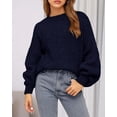 thumbnail image 3 of BTFBM Sweaters for Women Fall Crew Neck Lantern Long Sleeve Oversized Sweater Casual Knit Winter Pullover Tops, 3 of 10