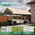 thumbnail image 4 of Clouddwell Carport 10x20 FT Heavy-Duty Portable Carport, Outdoor Car Canopy Shelter with Waterproof Tarp & Wind Resistant Design, Galvanized Steel Frame for Vehicle, RV, Boat, Truck Cover (Khaki), 4 of 8