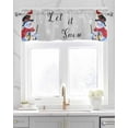 thumbnail image 2 of Faux Linen Valances for Windows Winter Christmas Cardinal Bird Snowman Curtains Valance Light Filtering Rod Pocket Small Window Treatment for Kitchen Living Room Bedroom 42x12In, 2 of 6