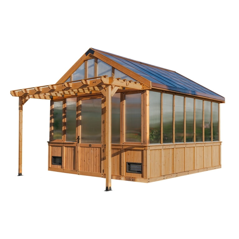 バーターさん専用ページ Backyard Discovery Bellerose XL 13x11' Cedar Greenhouse, Pergola