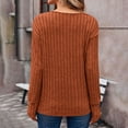thumbnail image 6 of JYnXIANTI Cotton Tops for Women V Neck Long Sleeve Button Pullover Loose Comfortable Ribbed T Shirts Fall Winter Outfit, 6 of 6