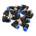 thumbnail image 1 of OUNONA 12Pcs Air Tube Connector Right Angle Fitting Black Copper for Industrial Use, 1 of 8