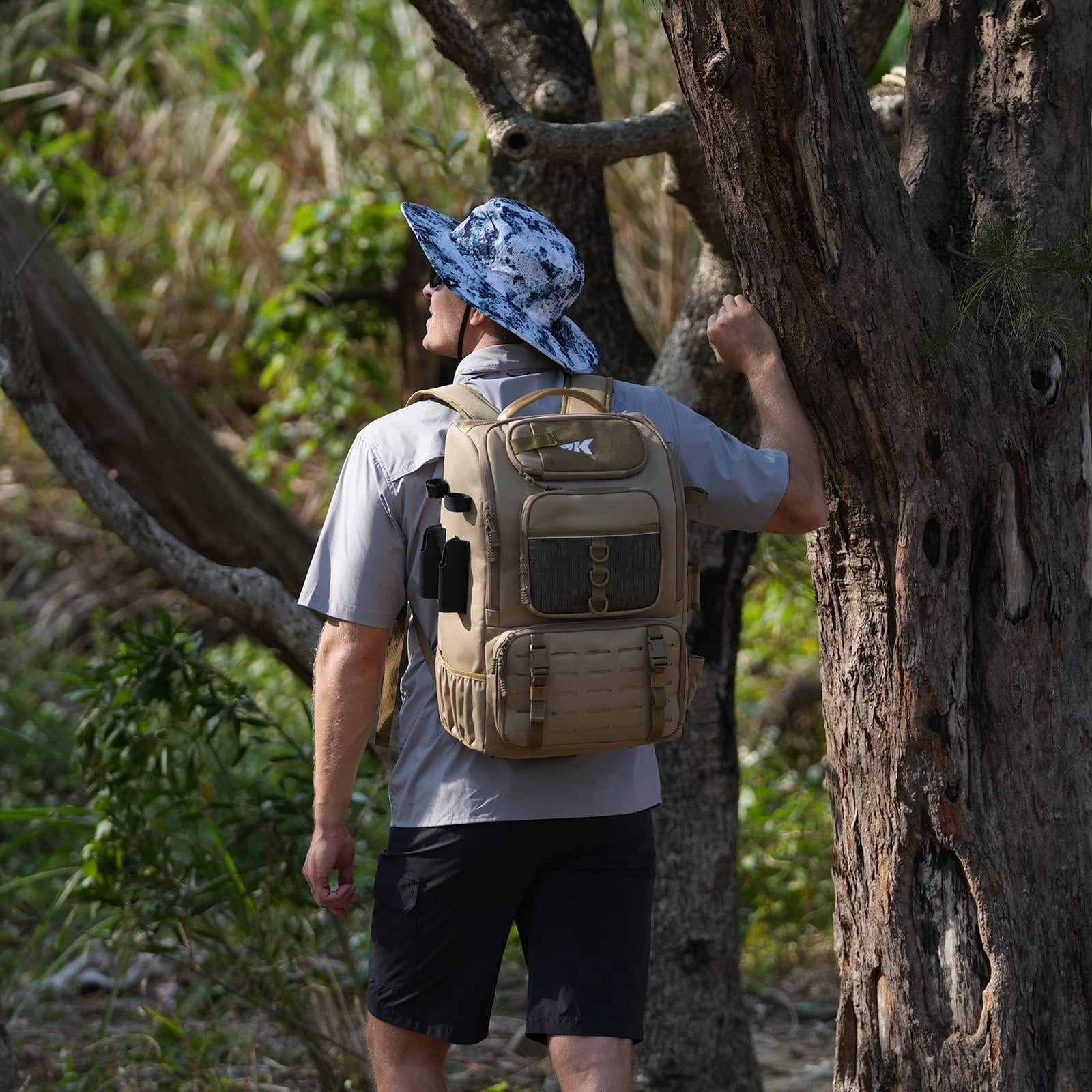Karryall Fishing Tackle Backpack With Rod Holder 4 Boxes 40/26l Bag Storage Gear And Equipment