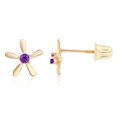 thumbnail image 2 of Decadence 14K Yellow Gold 1.50mm Natural Purple Amethyst February Birthstone Starfish Screwback Stud Earrings | 6x6mm Starfish | 14K Gold Natural or Created Screwback Stud Earrings, 2 of 5