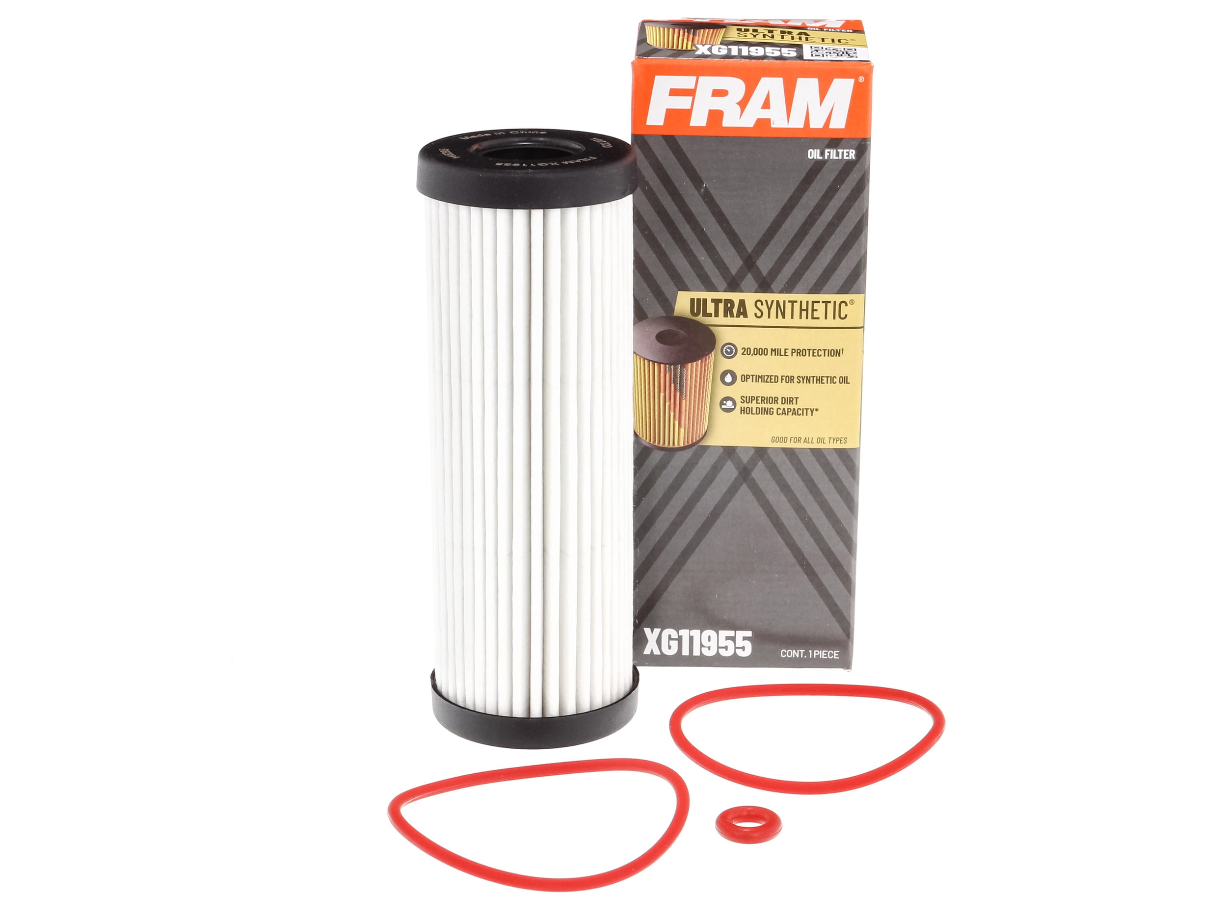 FRAM Ultra Synthetic Oil Filter, XG11955, 20K Mile for Select Ford