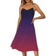 thumbnail image 1 of B91xZ Robes Formelles pour Femmes Décontractées Sans Manches Col Rond Taille Élastique Robe Midi à Volants, Violet m, 1 of 4
