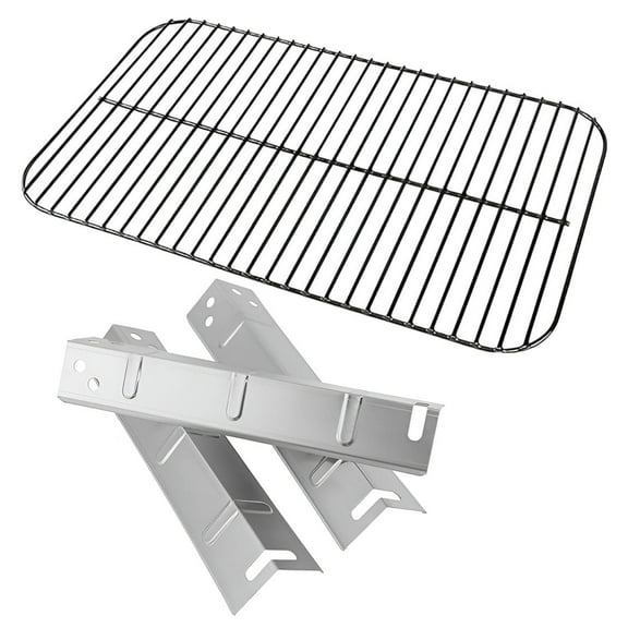 Set of Porcelain Cooking Grid and Three Stainless Steel Heat Plates for 3 Burner Expert Bbq Grill Model