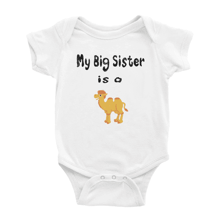 

My Big Sister Is A Camel Cute Baby Clothing Bodysuits Boy Girl