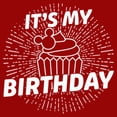 thumbnail image 2 of Junior's Mickey & Friends It's My Birthday Cupcake  Graphic Tee Red X Large, 2 of 3