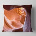 thumbnail image 2 of Designart Antelope Canyon Inside View - Landscape Photography Throw Pillow - 18x18, 2 of 5