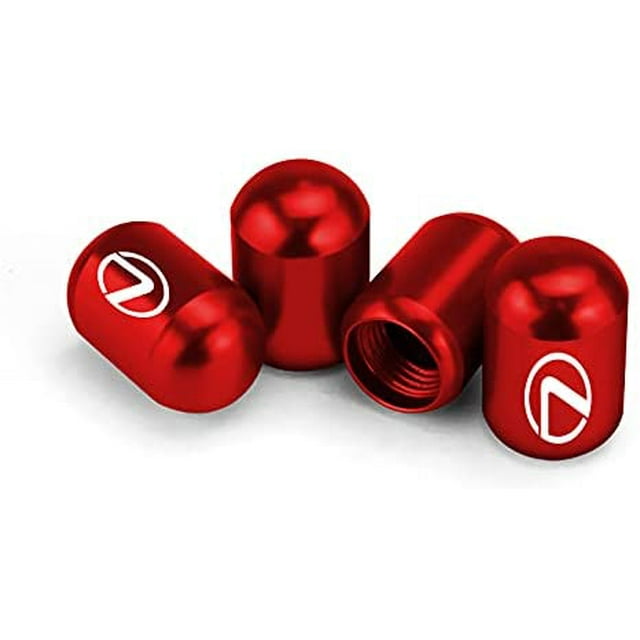 4 Pcs Nouveaux Bouchons de Valve de Pneu Auto Tiges de Poussière de Pneu avec Emblème de Voiture Capsule de Temps Capsule de Valve de Voiture (Convient l Rouge)