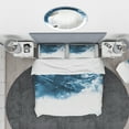 thumbnail image 3 of Designart 'Blue and White Hand Painted Marble Acrylic' Mid-Century Modern Duvet Cover Set, 3 of 4