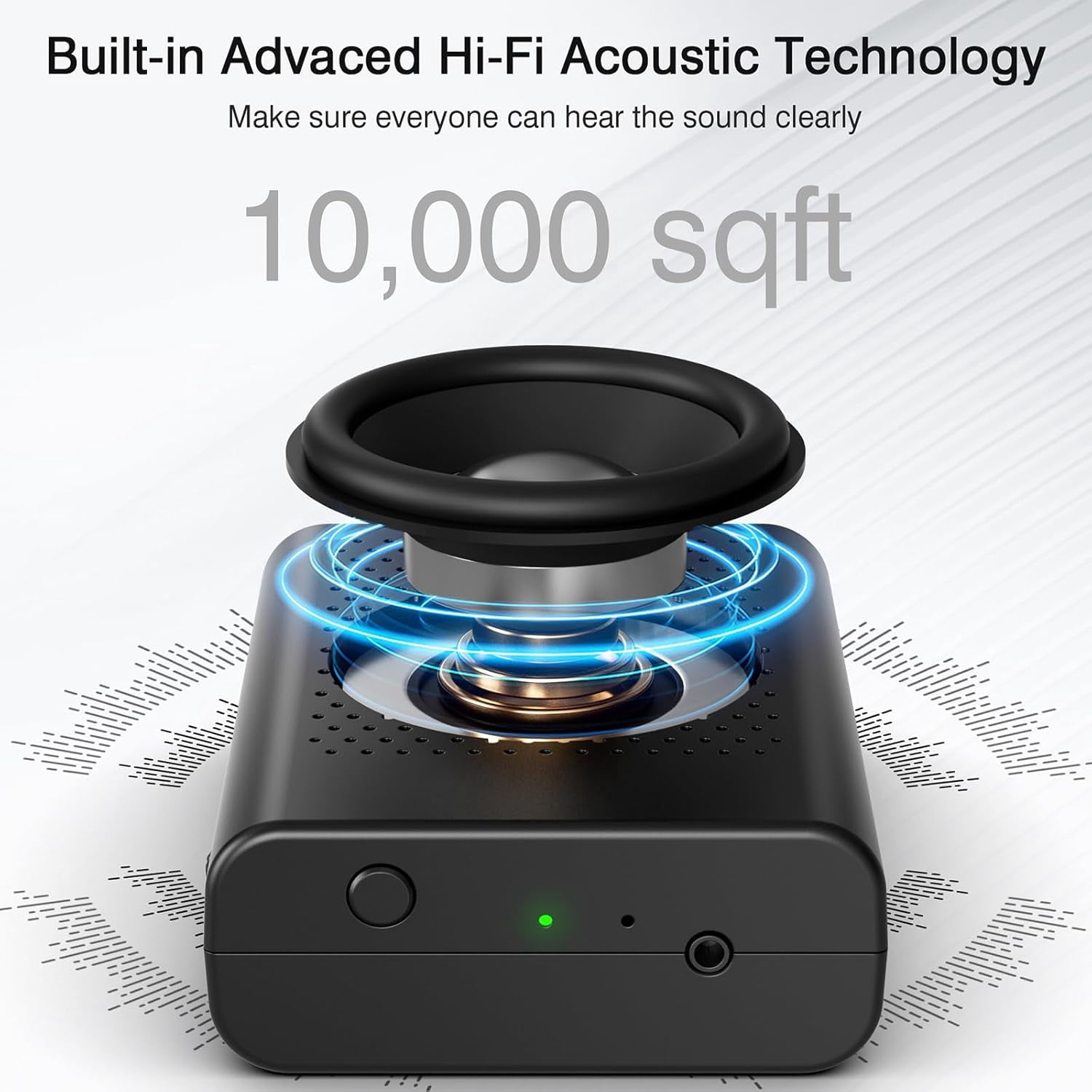 Wireless Voice Amplifier with Wireless Lavalier Lapel Microphone, PA System, Portable Speaker and Cordless Omnidirectional Condenser Recording Mic for Teacher, Streaming,Classroom,Speech, Meeting.