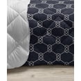 thumbnail image 3 of Navy Blue Down Alternative Comforter, Japanese Inspired Swirls and Curlicues Composition Influence, Microfiber Quilt for All Season, 5 Sizes, Navy Blue White, by Ambesonne, 3 of 3