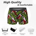 Red Cute Parrot Green Banana Leaf Mens Underwear Boxer Briefs, Comfort