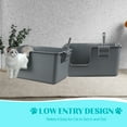 thumbnail image 5 of Doryh 2-Pack Plastic Cat Litter Box High Sides, Large Cat Litter Box Basin with Scoop, Gray, 5 of 7