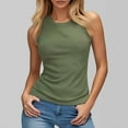 thumbnail image 5 of Hpapadks Womens Tank Top Shelf Bra Camis Adjust Strap Solid Padded Tanks with Built In Bras Camisole Tops for Women Green XXL, 5 of 6