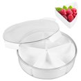 thumbnail image 1 of Square/ Divided Serving Tray with Lid Removable Food Storage Containers with Individual Dishes Minimalist Divided Serving Platter Tray Reusable for Snack Candies Fruit Veggie Party Home, 1 of 11