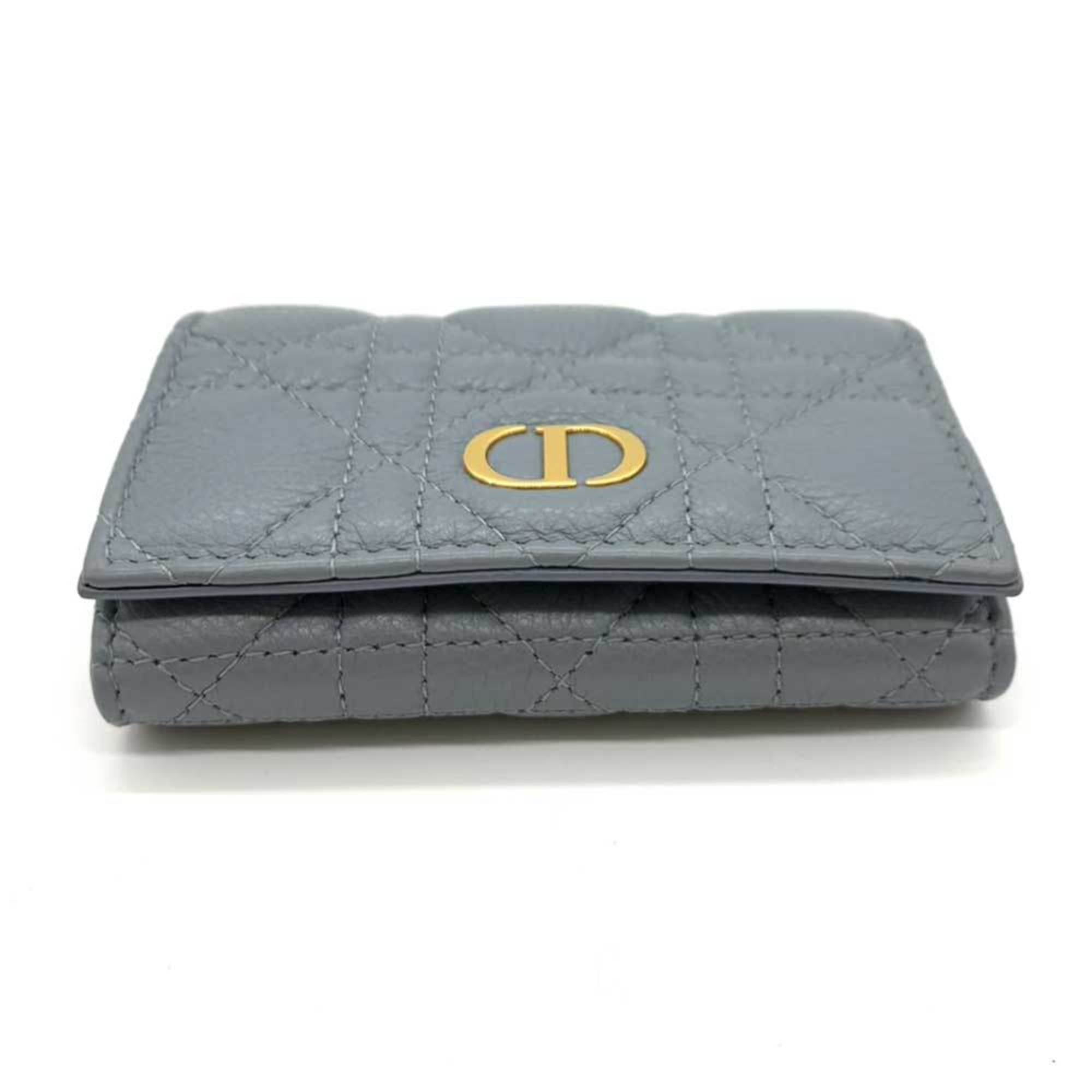 Pre-Owned Christian Dior Wallet Caro Cannage XS Coin Case Purse 