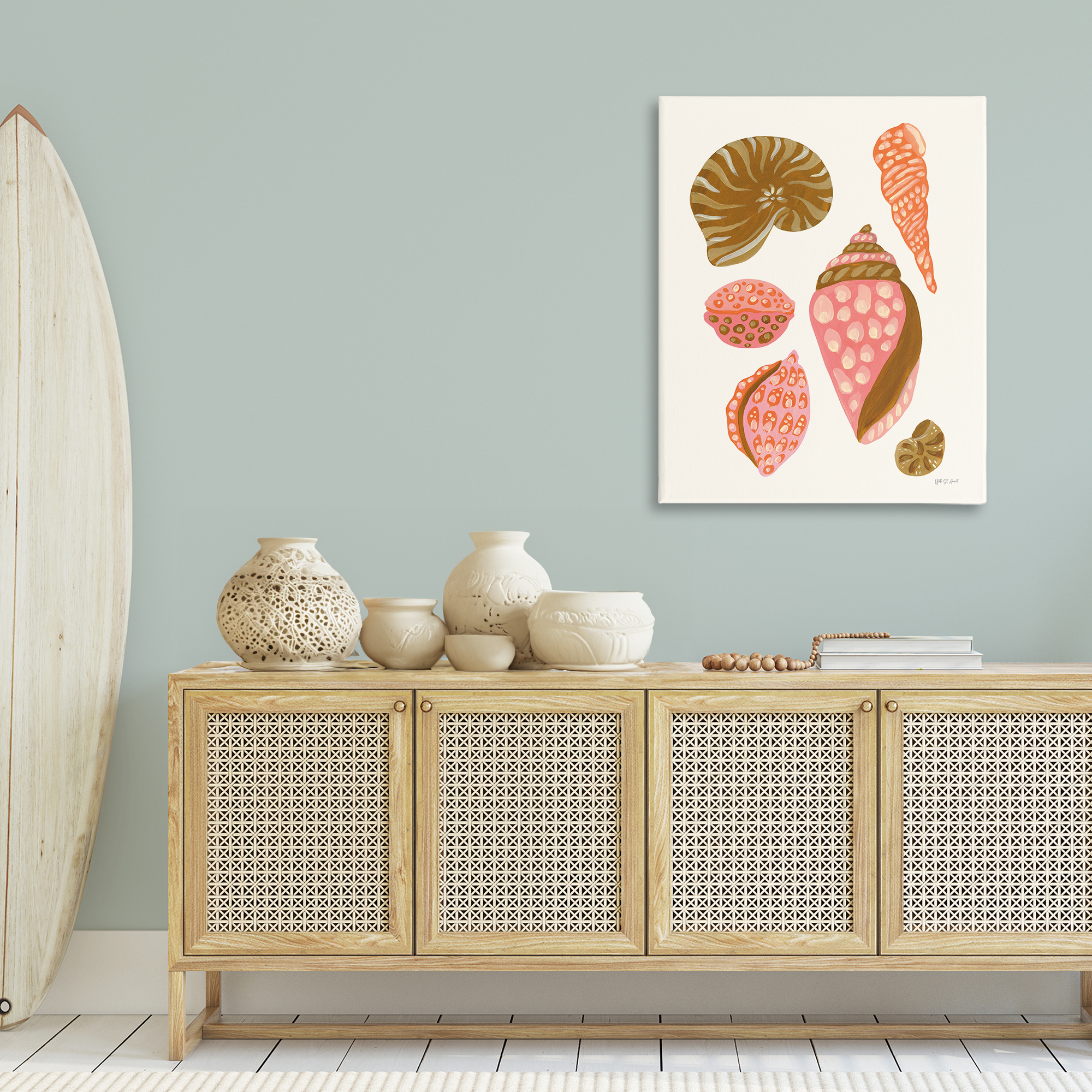 Stupell Industries Tropical Shell Collection Nautical & Beach Painting Wrapped Canvas Art Print Wall Art, 30 x 40
