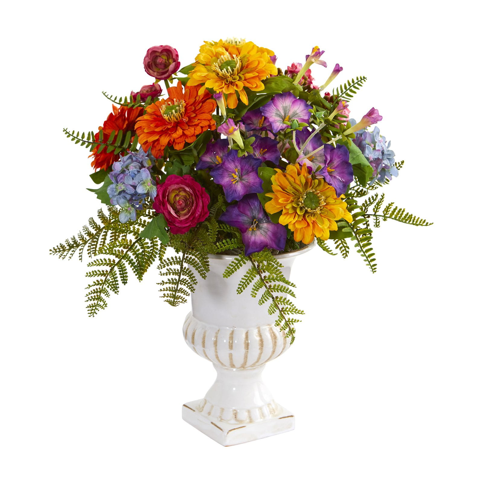 Nearly Natural Mixed Floral Artificial Arrangement in Urn