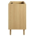 thumbnail image 3 of Vanity Cabinet (Sink not included), Brown Oak, Metal, Mid Century Hotel Bedroom Bathroom, Modern Contemporary HB36540, 3 of 9