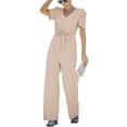 thumbnail image 4 of Monos De Mujer Cómodo Cuello En V Mameluco De Pierna Ancha Casual Para Verano ANGGREK Ropa, 4 of 5