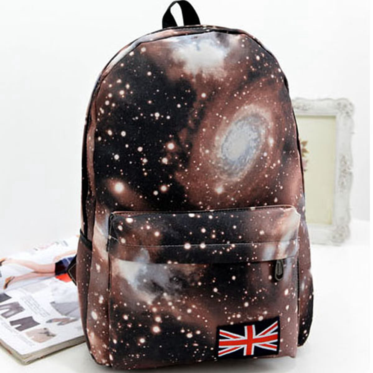 Unisex Galaxy Space Backpack Travel Rucksack Canvas Storage School KM_ BU_ HK