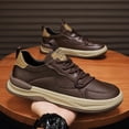 thumbnail image 4 of Men'S  Low-Top Sneakers - Cushioned PVC Sole，Glossy Synthetic Cover Upper, Non-Slip Traction - Unisex Everyday Comfortable Walking Shoes for Men ,Minimalist Casual Shoes with Arch Support &, 4 of 5