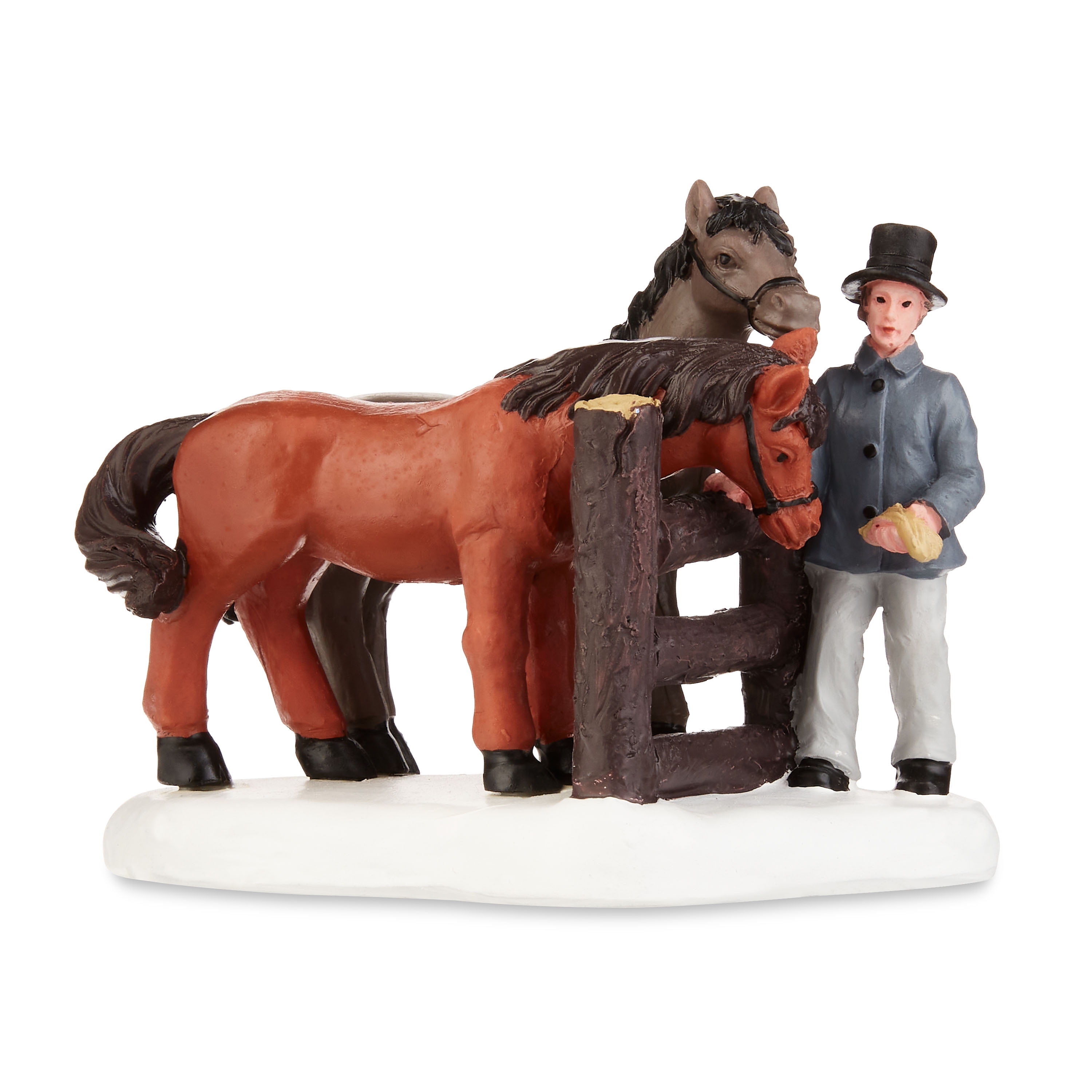 Holiday Time Christmas Indoor Decoration Multi-Color Visiting The Horses Village Figurine, 3.75" X 2.125" X 3"H