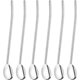 thumbnail image 1 of Cucharilla Agitador de paja para beber 6 cucharas de metal de acero inoxidable pajita para beber pajitas reutilizables cucharaditas juego de cóctel (color primario) JFHHH pequeña, 1 of 5