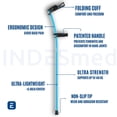 thumbnail image 2 of INDESmed - Muletas ultraligeras para antebrazo, aluminio aeroespacial (1 par/2 unidades). Ajuste preciso del mango y puños para prevenir tendinitis y dolor de manos (1,6-1,7 m, M, naranja), 2 of 5