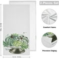 thumbnail image 2 of Watercolor Teal Pumpkins 2 PCS Hand Towels for Bathroom, Green Leaves Fall Halloween Kitchen Towel Ultra Soft and Absorbent Decorative Fingertip Face Bath Towels for Spa & Hotel, 28.3"x 14.4", 2 of 5