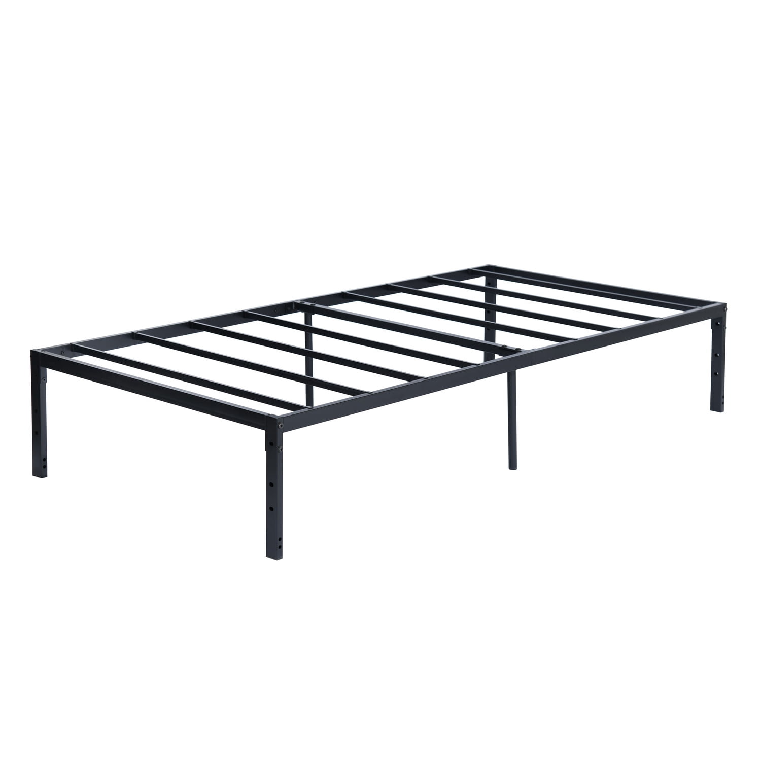 Auto Beyond Single Bed Frame - Heavy-Duty Metal Platform Bed Frame with Under-Bed Storage, Steel Slatted Support Base, Black