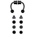 thumbnail image 4 of facefd Magnetic Fake Septum Nose Rings Hoop Horseshoe for Women Acrylic Black, 4 of 8