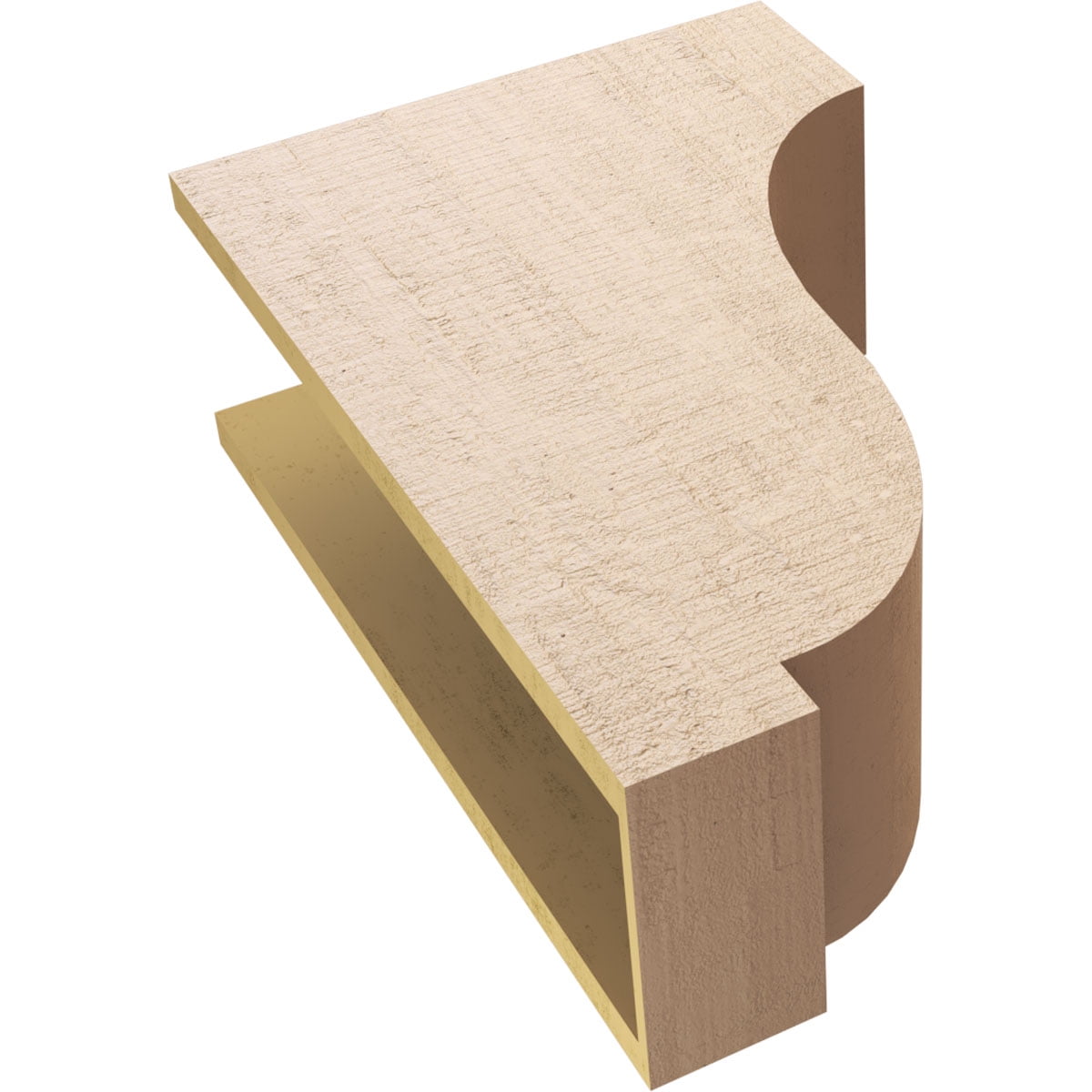 8"W x 16"D x 24"H Classic Van Buren Rough Cedar Woodgrain TimberThane Corbel, Primed Tan